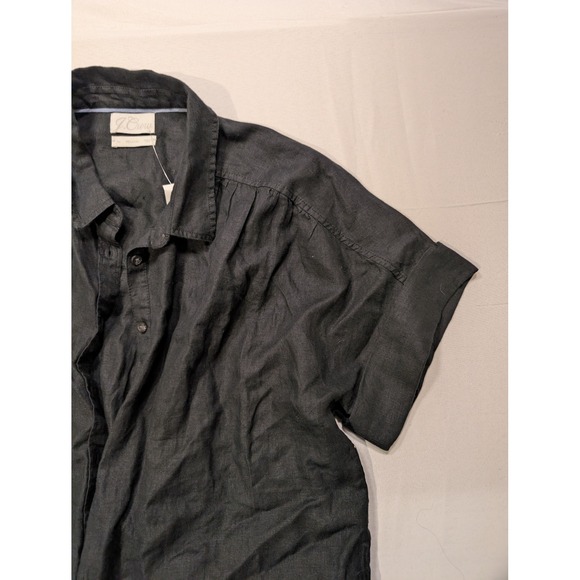 J.Crew Men XL Baird McNutt Irish Linen Shirt Relaxed Fit Black AY665 NWT Summer - Picture 4 of 12
